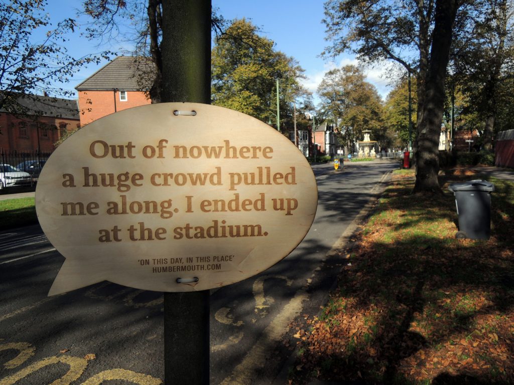 stories gathered from local residents, placed on the street where they happened. [humber mouth literature festival]