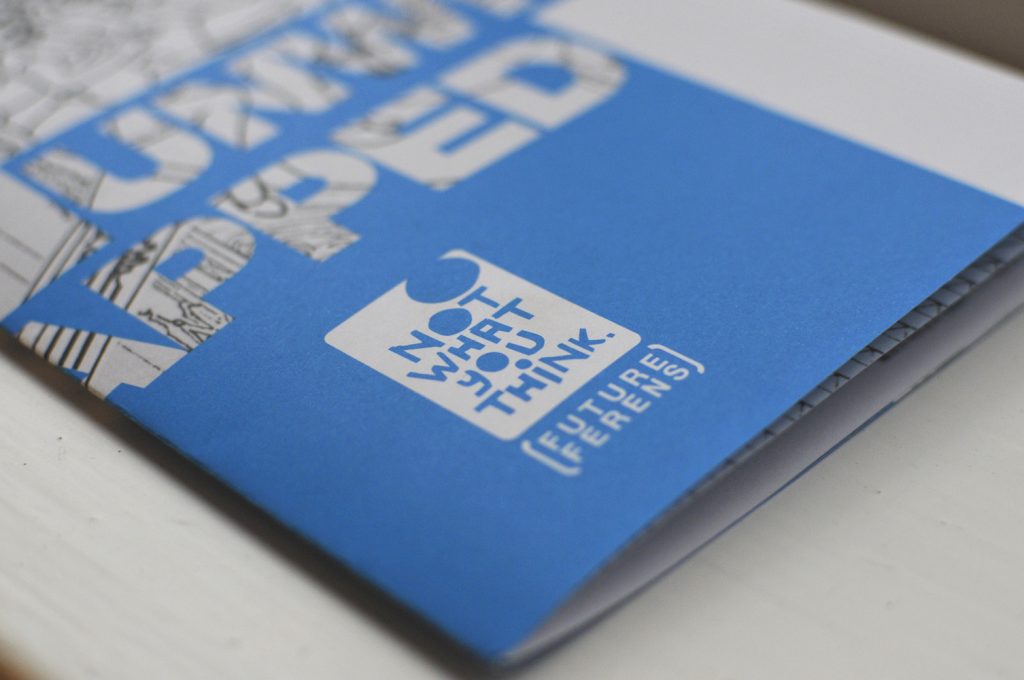 branding for 'future ferens', here applied to 'unwrapped' exhibition invite.
[ferens art gallery]